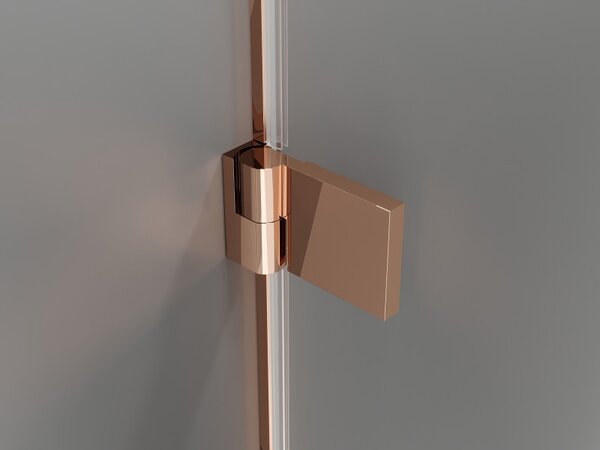 Mexen Lunar-B, Ușă de duș pivotantă dreapta 60 cm, sticlă transparentă de 8 mm, profil auriu-roz, 832-060-000-60-00-P