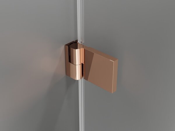Mexen Lunar-B, Ușă de duș pivotantă dreapta 60 cm, sticlă transparentă de 8 mm, profil auriu-roz, 832-060-000-60-00-P