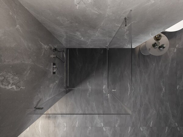 Mexen Lunar-B Duo, duș cu balamale 70 x 70 cm, sticlă transparentă de 8 mm, profil cromat, 832-070L-070P-01-00