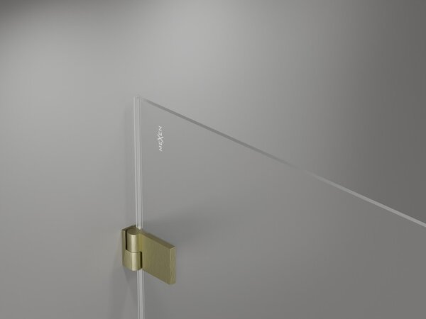 Mexen, Ușă de duș pivotantă Mexen Lunar-B, stânga, 65 cm, transparentă, auriu periat - 832-065-000-55-00-L