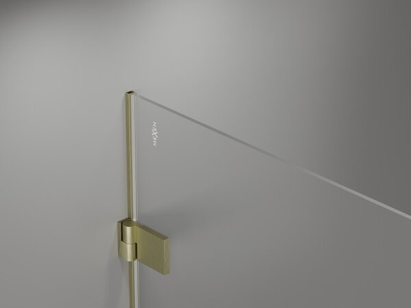 Mexen, Ușă de duș pivotantă Mexen Lunar-B, stânga, 65 cm, transparentă, auriu periat - 832-065-000-55-00-L