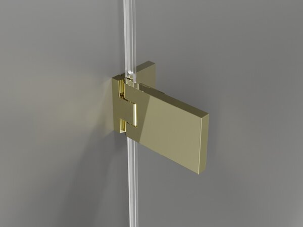 Mexen Lunar-F, cabină de duș pliabilă stânga 70 x 70 cm, sticlă transparentă de 8 mm, profil auriu, 836-070-070-50-00-L