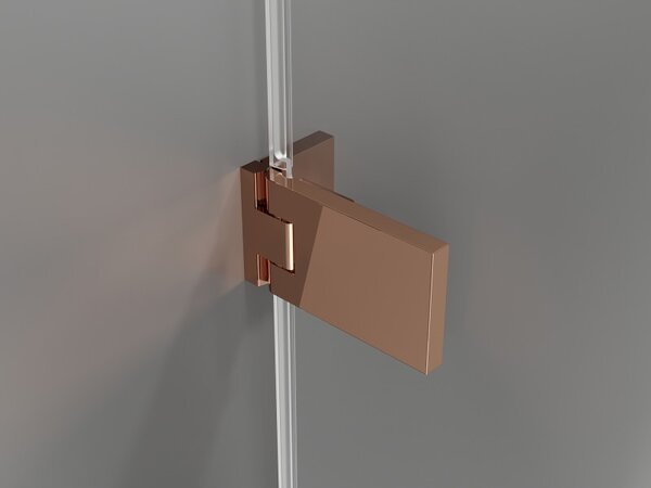 Mexen Lunar-F, ușă de duș pliabilă dreapta 75 cm, sticlă transparentă de 8 mm, profil auriu-roz, 836-075-000-60-00-P
