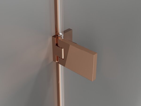 Mexen Lunar-F, ușă de duș pliabilă dreapta 75 cm, sticlă transparentă de 8 mm, profil auriu-roz, 836-075-000-60-00-P