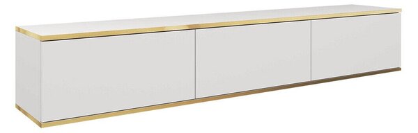 Comodă TV Princal, Auriu, Alb, PAL laminat, 30x175x32cm, 23 kg