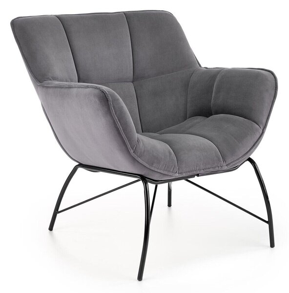 Fotoliu Houston 1485, Negru, Gri, Tapiterie, 78x74x73cm, 15 kg