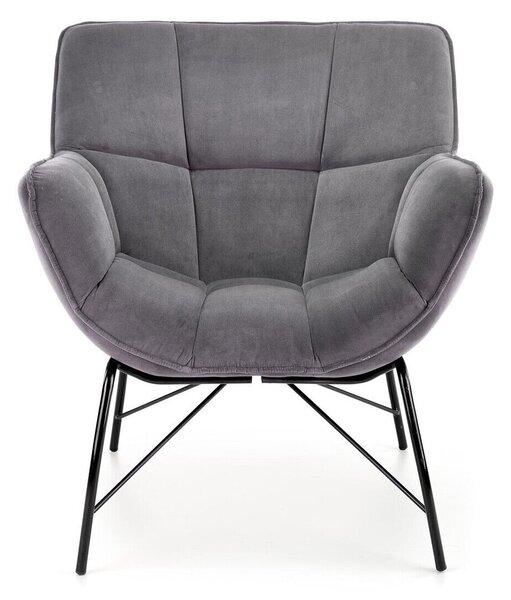 Fotoliu Houston 1485, Negru, Gri, Tapiterie, 78x74x73cm, 15 kg