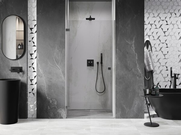 Mexen, Ușă de duș pivotantă Mexen Lunar-B stânga 60 cm, transparentă, gri bronz periat - 832-060-000-66-00-L