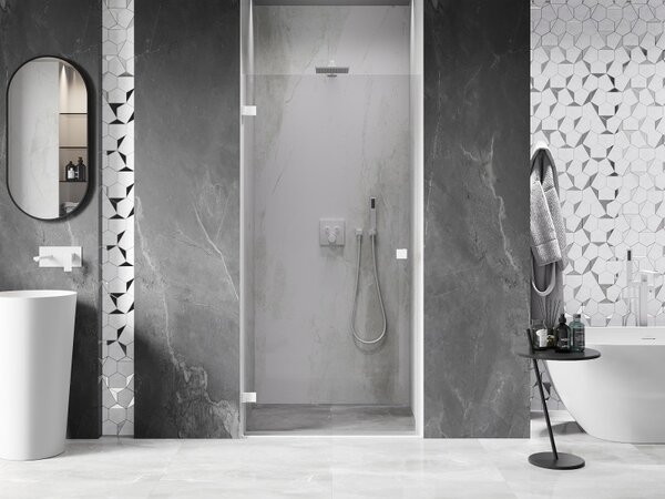 Mexen, Ușă de duș pivotantă Mexen Lunar-B stânga 60 cm, transparentă, albă - 832-060-000-20-00-L