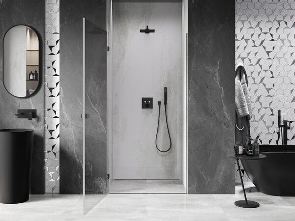 Mexen, Ușă de duș pivotantă Mexen Lunar-B stânga 60 cm, transparentă, gri bronz periat - 832-060-000-66-00-L
