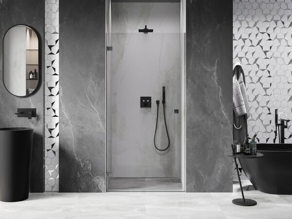 Mexen, Ușă de duș pivotantă Mexen Lunar-B stânga 60 cm, transparentă, gri bronz periat - 832-060-000-66-00-L