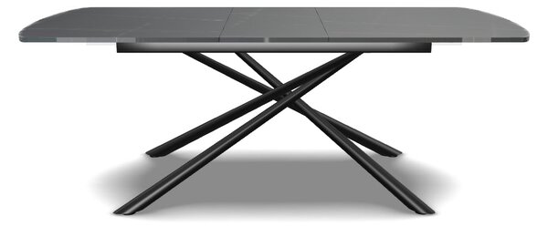 Masa extensibila VECTOR, negru mat cu efect de marmura, ceramica/metal
