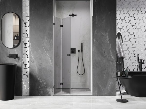 Mexen, Ușă de duș cu balamale pe stânga Mexen Lunar-F 60 cm, transparentă, gri bronz periat - 836-060-000-66-00-L