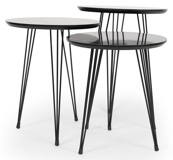 Masuta de Cafea MDF Mime, Negru, 38 x 38 x 55 - 50, 45 cm