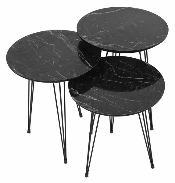 Masuta de Cafea MDF Mime, Negru, 38 x 38 x 55 - 50, 45 cm