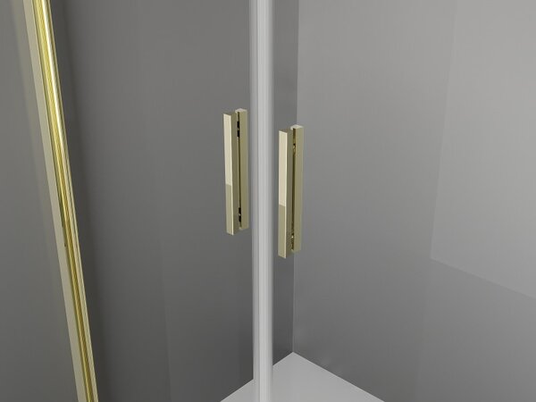 Mexen Exo, ușă de duș cu balamale duble 70 cm, sticlă transparentă, aurie, 814-070-000-50-00