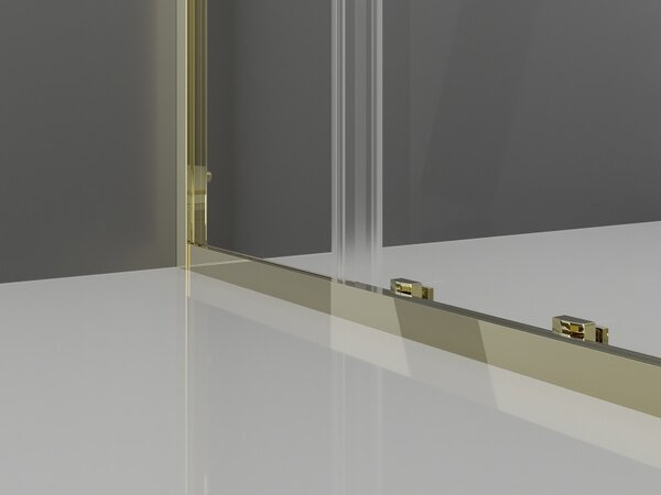 Mexen Exo, ușă de duș glisantă dublă 130 cm, sticlă transparentă, auriu, 8152-130-000-50-00