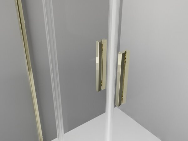 Mexen Exo, ușă de duș glisantă dublă 130 cm, sticlă transparentă, auriu, 8152-130-000-50-00