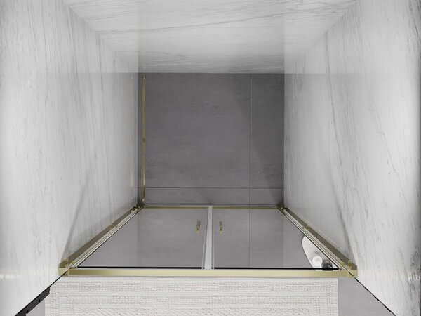 Mexen Exo, ușă de duș cu balamale duble 70 cm, sticlă transparentă, aurie, 814-070-000-50-00