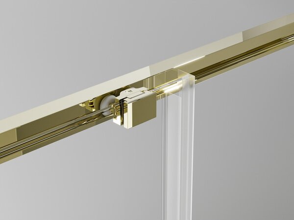 Mexen Exo, ușă de duș glisantă dublă 130 cm, sticlă transparentă, auriu, 8152-130-000-50-00