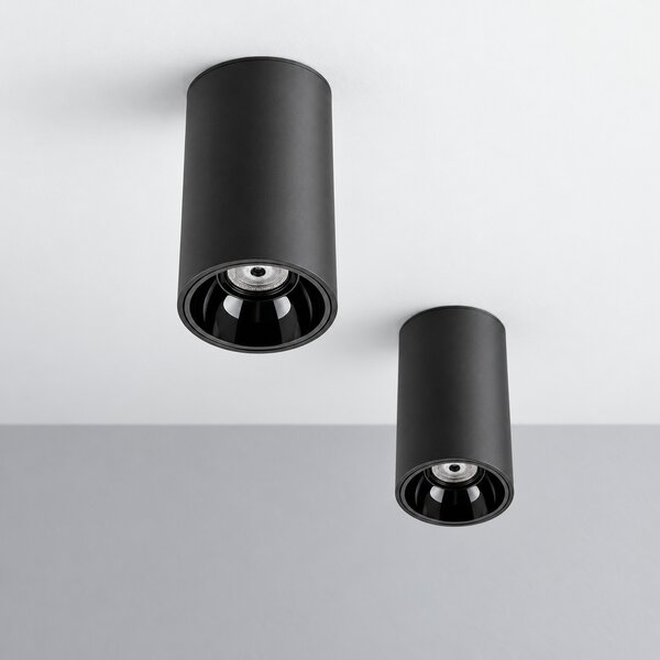 Spot aparent LED cilindric AURA LIGHT negru LUXON