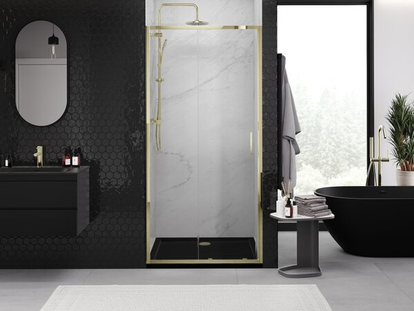 Mexen Exo, ușă glisantă de duș 95 cm, sticlă transparentă, auriu, 8151-095-000-50-00