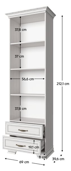 KONDELA Etajeră 2S, PAL melaminat, woodline crem, TIFFY 05