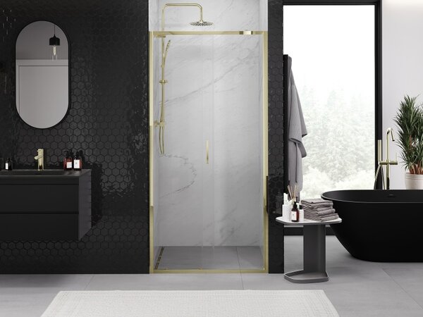 Mexen Exo, ușă glisantă de duș 95 cm, sticlă transparentă, auriu, 8151-095-000-50-00
