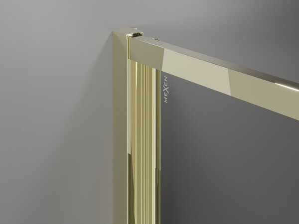 Mexen Exo, ușă de duș pliabilă 60 cm, sticlă transparentă, aurie, 816-060-000-50-00