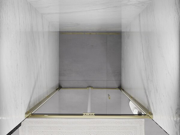 Mexen Exo, ușă de duș pliabilă 60 cm, sticlă transparentă, aurie, 816-060-000-50-00