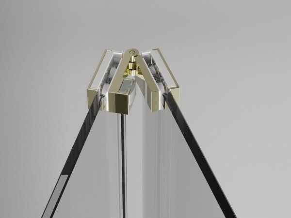 Mexen Exo, ușă de duș pliabilă 60 cm, sticlă transparentă, aurie, 816-060-000-50-00