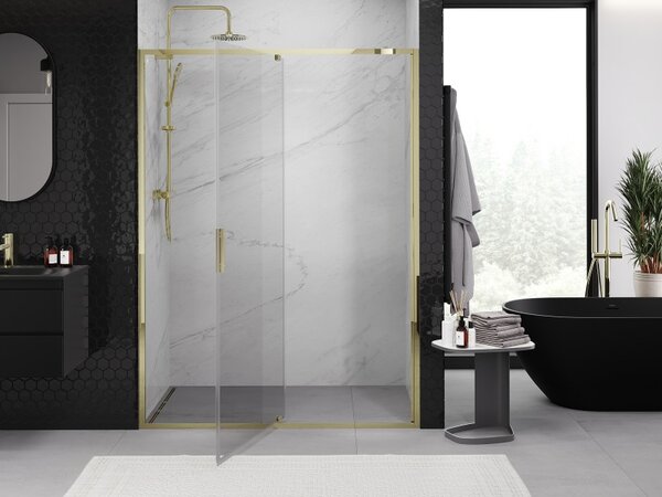 Mexen Exo, ușă de duș cu balamale 155 cm, sticlă transparentă, auriu, 819-155-000-50-00