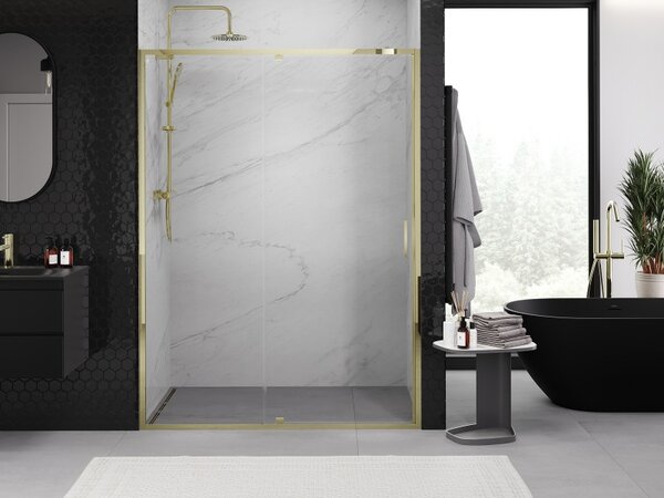 Mexen Exo, ușă de duș cu balamale 155 cm, sticlă transparentă, auriu, 819-155-000-50-00