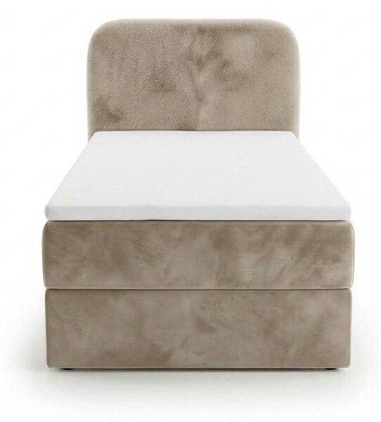 Pat boxspring tapițat FORENA 90x200 cm bej Saltele: Saltea cu arcuri Bonell