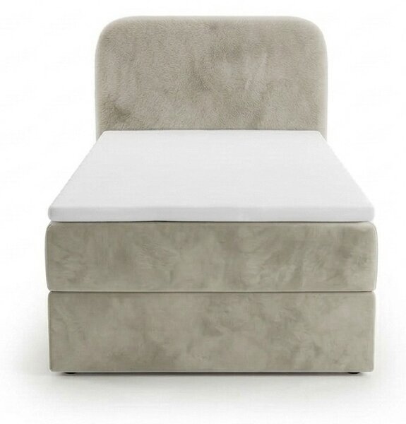 Pat boxspring tapitat FORENA 90x200 cm crem Saltele: Saltea cu arcuri Bonell