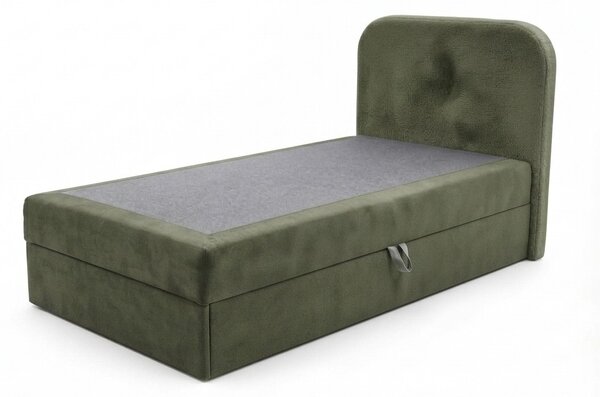 Pat tapitat boxspring FORENA 90x200 cm verde inchis Saltele: Saltea cu arcuri Bonell