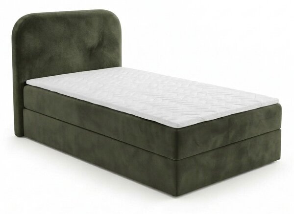 Pat tapitat boxspring FORENA 90x200 cm verde inchis Saltele: Saltea cu arcuri Bonell