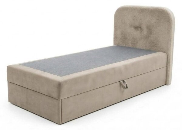 Pat boxspring tapițat FORENA 90x200 cm bej Saltele: Saltea cu arcuri Bonell