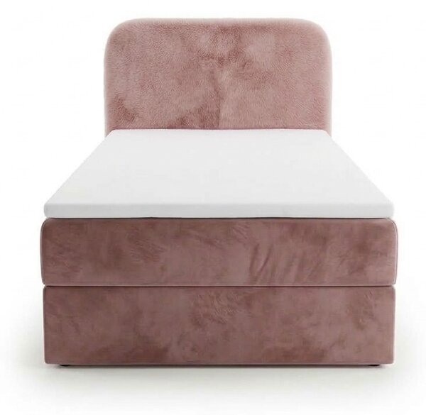 Pat tapițat boxspring FORENA 90x200 cm roz vechi Saltele: Saltea cu arcuri Bonell