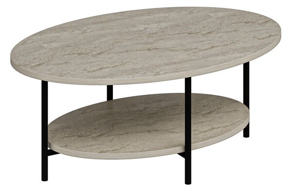 Masuta cafea ELIS, bej cu efect de marmura, PAL melaminat, 90x60x36 cm