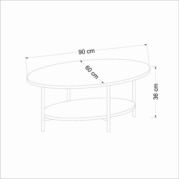 Masuta cafea ELIS, bej cu efect de marmura, PAL melaminat, 90x60x36 cm