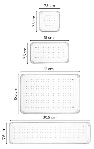 Set 12 organizatoare 992FRM1214, transparent, plastic