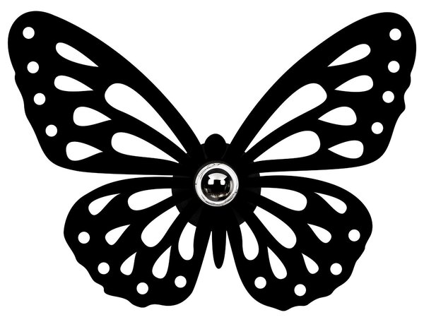 Aplica De Perete Fluturas, Negru, 52x12x38 cm