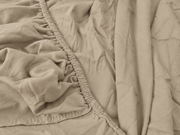 Cearsaf jersey EXCLUSIVE cappuccino 90 x 200 cm