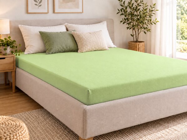 Cearsaf Jersey EXCLUSIVE verde deschis 90 x 200 cm