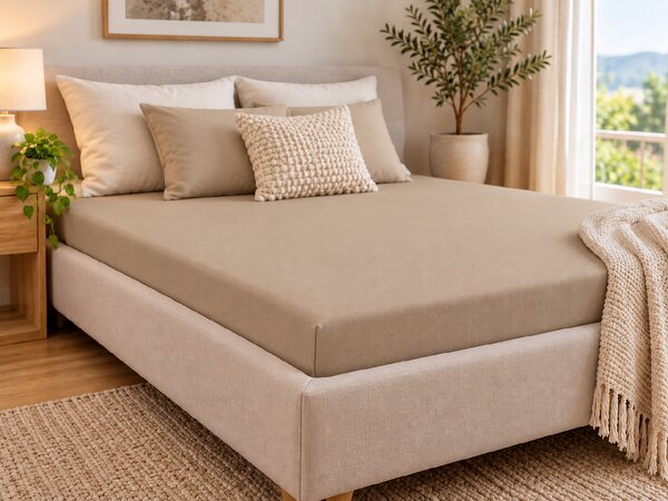 Cearsaf jersey EXCLUSIVE cappuccino 90 x 200 cm