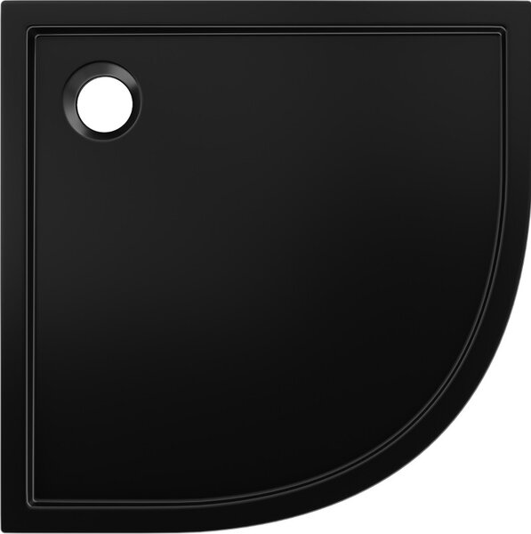 Mexen Flow, cădiță de duș rotundă slim 80 x 80 cm, negru mat, 46Q708080