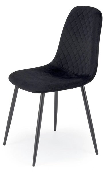 Scaun K608, negru, stofa catifelata/metal, 45x52x88 cm