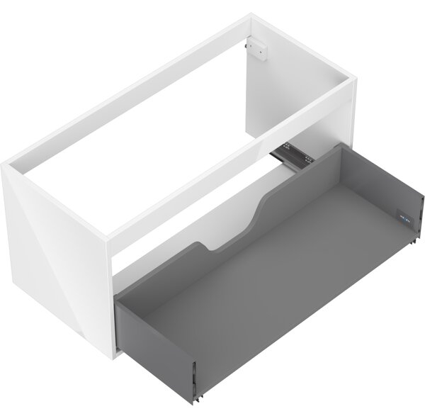 Mexen Box-A, dulap suspendat 100 cm, 1 sertar, alb lucios, 91AX0-1000-470-1-00