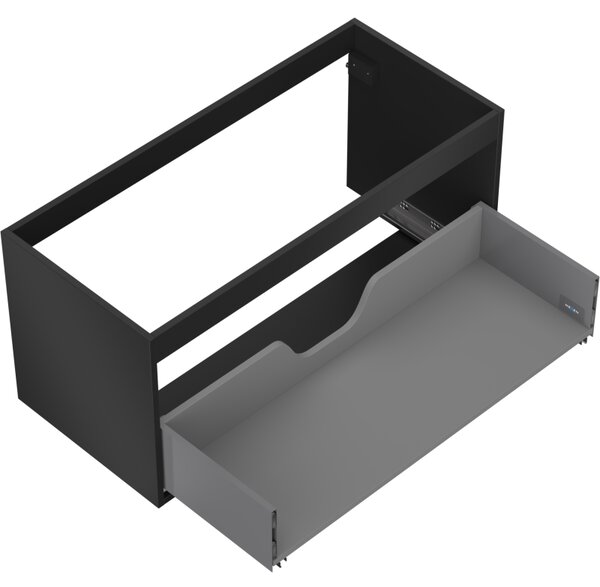 Mexen Box-A, dulap suspendat 100 cm, 1 sertar, negru mat, 91AX0-1000-470-1-71